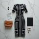 Geometric Print Modern Pencil Dress