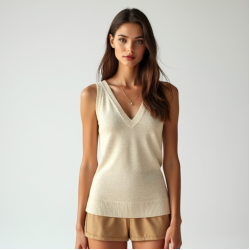 Metallic Thread Sparkle Knit Vest