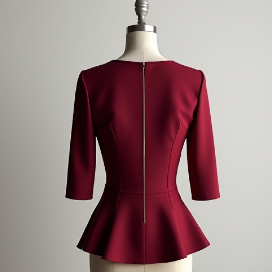 Peplum Waist Stretch Ponte Top