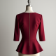 Peplum Waist Stretch Ponte Top