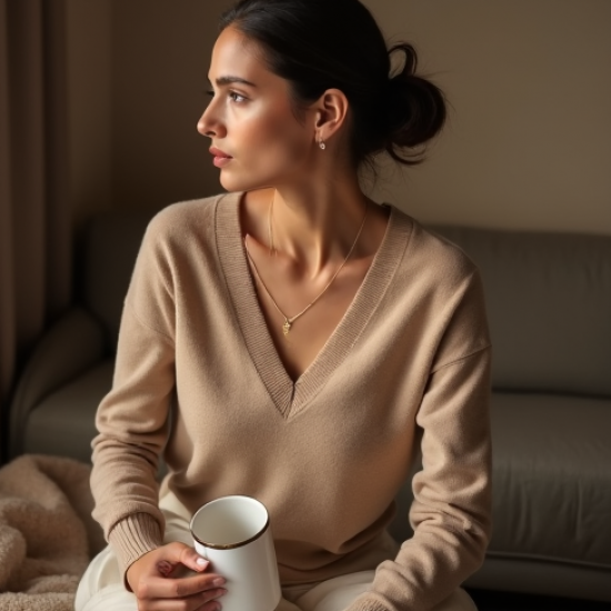 V-Neck Cashmere Blend Top