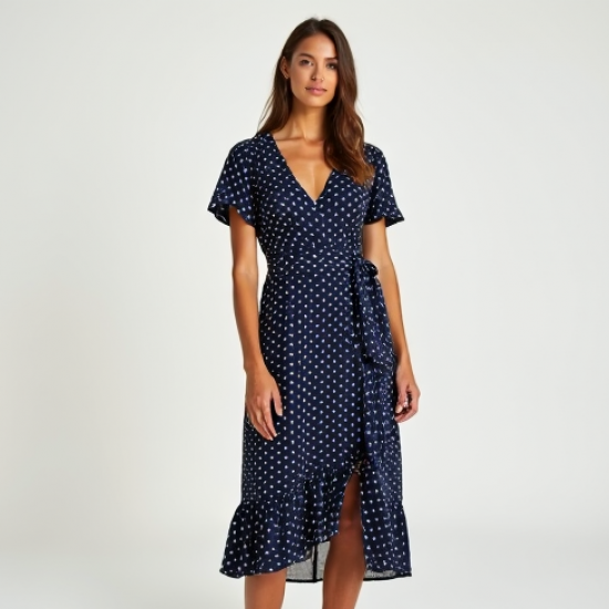 Women's Polka Dot Wrap Dress