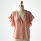 Chiffon Petal Sleeve Summer Blouse