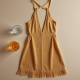 Women's Fringe Trim Halter Dress