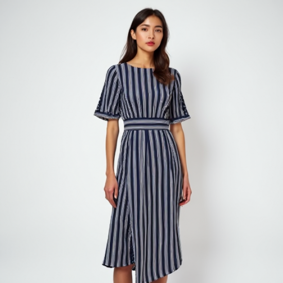 Women's Mixed Polka & Stripe Dress