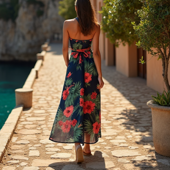 Halter Neck Tropical Holiday Sundress