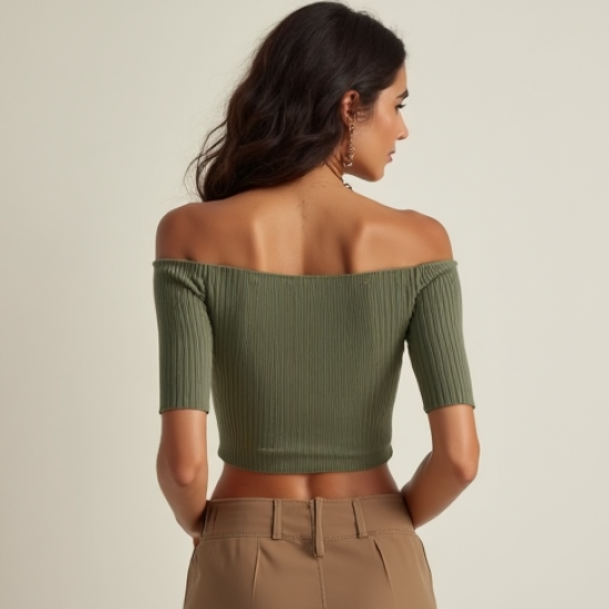 Women's Off-Shoulder Crop Top