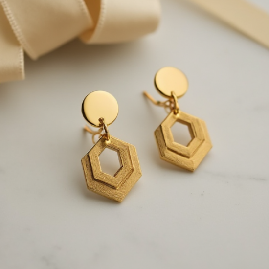Geometric Shape Metal Dangle Earrings