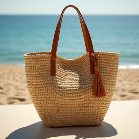 Bohemian Woven Straw Beach Tote