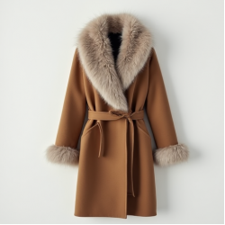 Women's Faux Fur Trim Coat