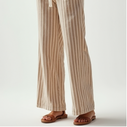 Striped Linen Relaxed Summer Slacks