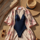 Sheer Floral Open-Front Kimono