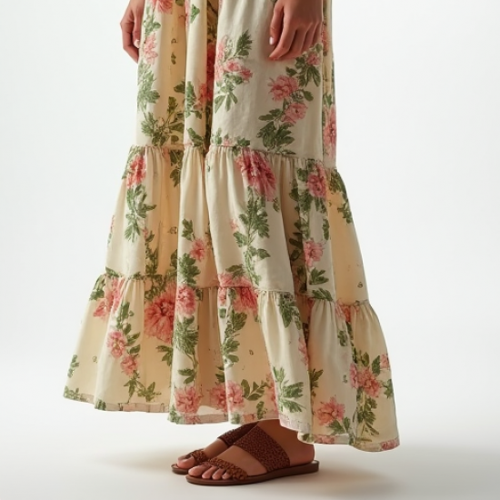 Ruffled Tiered Bohemian Maxi Dress