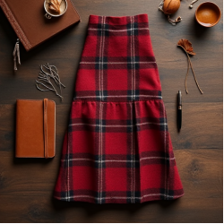 Plaid High-Waisted Casual Skort