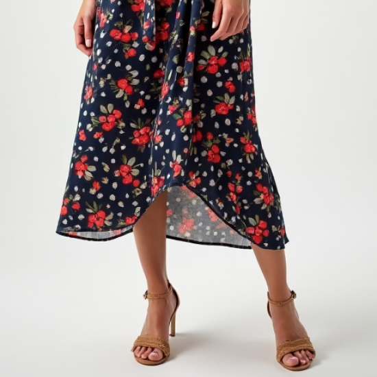 Women's Cherry Polka Wrap Dress