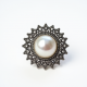 Vintage Pearl-Inlaid Decorative Brooch