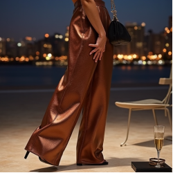 Women's Bronze Wide-Leg Culottes