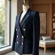 Women's Gold-Button Power Suit Jacket