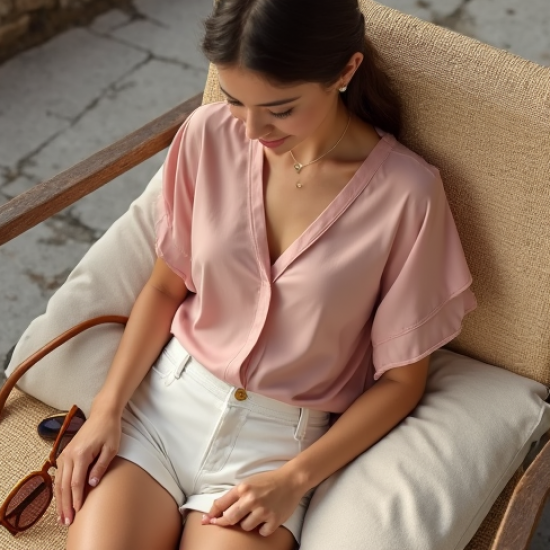 Chiffon Petal Sleeve Summer Blouse
