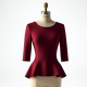 Peplum Waist Stretch Ponte Top