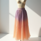 Pastel Ombre Micro-Pleated Skirt