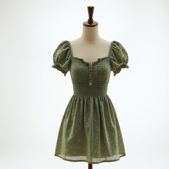 Floral Smocked Waist Mini Dress