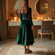 Women's Velvet Midi Skirt