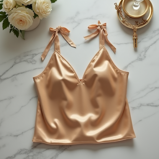 Satin Tie-Shoulder Silk Cami