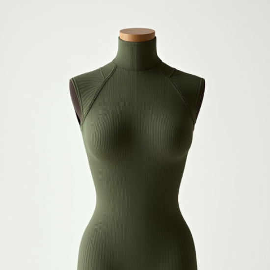 Ribbed Mock-Neck Sleeveless Tank