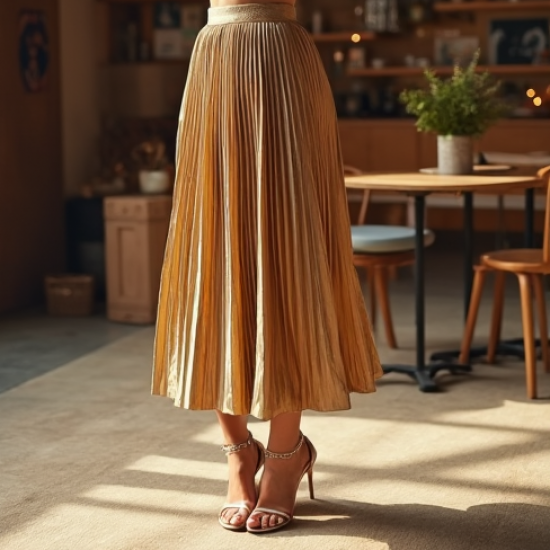 Pleated Midi Skirt