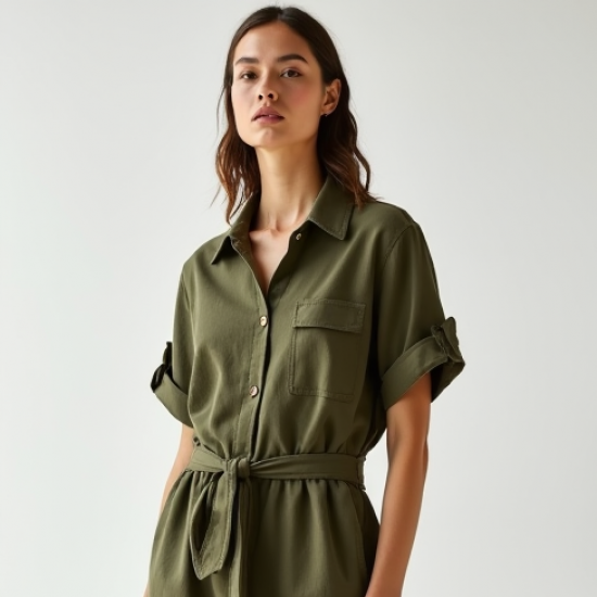 Women's Belted Waist Jumpsuit