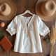 Boho Style Embroidered Lace Blouse