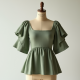 Women's Ruffle Sleeve Peplum Top