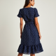 Wrap-Around Polka Dot Midi Dress