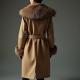 Women's Faux Fur Trim Trench
