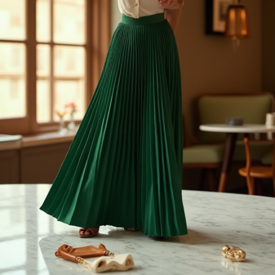 Women's Pleated Midi Skirt