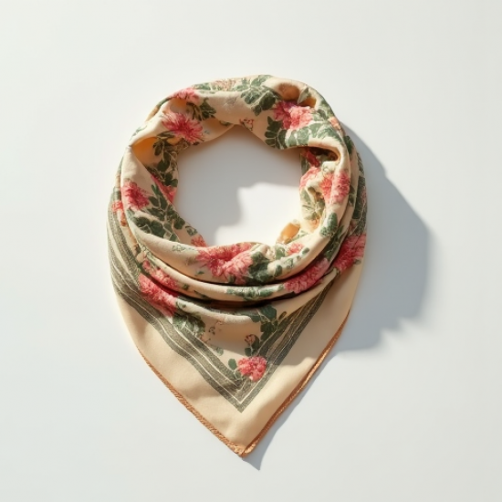 Vintage Inspired Floral Silk Headscarf