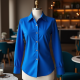 Women's Electric Blue Collared Shirt