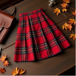 Women's Checkered Pleated Mini Skirt