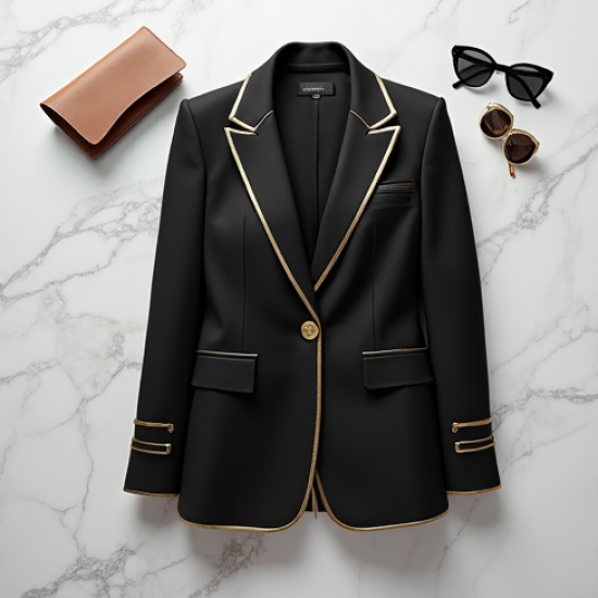 Women's Metallic Gold-Accented Blazer