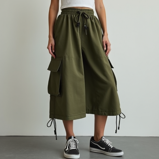 Pocket Detail Cargo Style Skirt