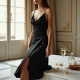 Women's Satin Slip Midi Dress