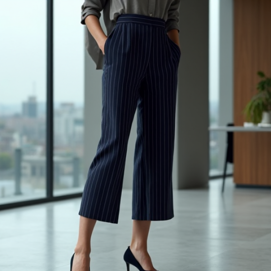 Pinstripe Tailored Office Culottes