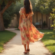 Women's Boho Flowy Maxi Dress