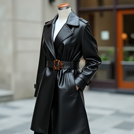 Leather Look Trench