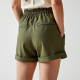 High-Rise Paperbag Waist Utility Shorts