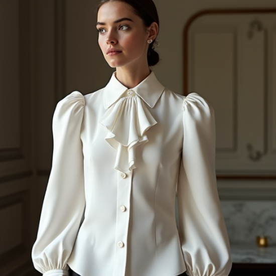 Women's Dramatic Ruffle Collar Shirt