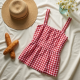 Wide-Strap Gingham Picnic Cami