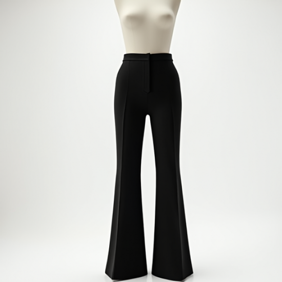 Slit-Hem Flare Formal Trousers