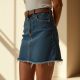 Vintage Wash Denim Mini Skirt